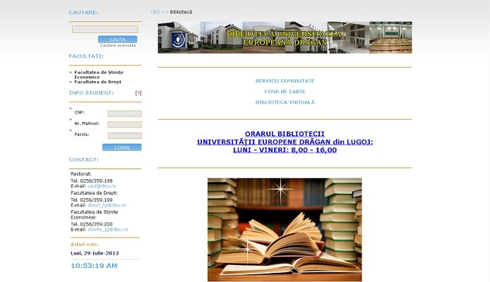 Dezvoltare website - Universitatea Europeana Dragan - layout site, biblioteca.jpg